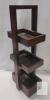 3-Tier Solid Wood Zig-Zag Display Stand, Dark Brown, 24"x8", Freestanding Shelf Organizer - 2