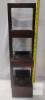 3-Tier Solid Wood Zig-Zag Display Stand, Dark Brown, 24"x8", Freestanding Shelf Organizer - 4