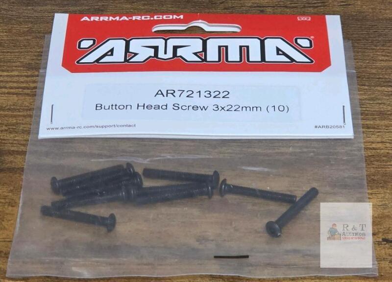 NEW ARRMA AR721322 Button Head Screw 3x22mm (10-Pack), Steel, Black Oxide, UPC 5052127008785