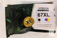 Ankink 67XL High Yield Black & Tri-Color Ink Cartridge Compatible with HP DeskJet & ENVY Printers