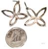 Sterling Silver MLX 925 Quatrefoil Floral Ear Jacket Earring Components, Hammered Finish - 4