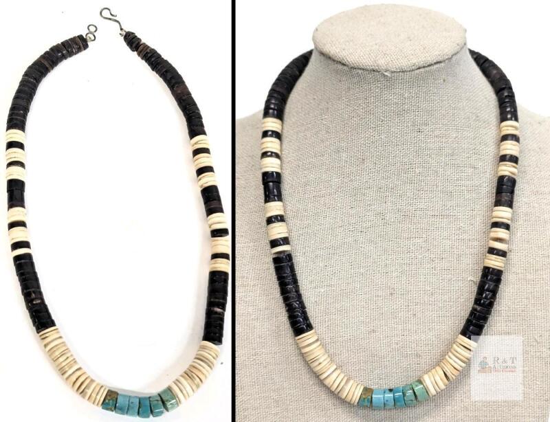 Aboriginal Heishi Bead Necklace, Santo Domingo, 17"