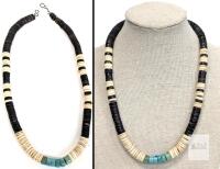 Aboriginal Heishi Bead Necklace, Santo Domingo, 17"
