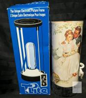 T-Lite Electronic Picture Frame Lamp | 9.5" Tall, Customizable Lit Display, Vintage Art, Boxed