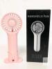 New Pink Rechargeable Handheld Fan With Base, Model K36 With USB-C Charging Cable - 2