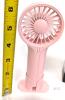 New Pink Rechargeable Handheld Fan With Base, Model K36 With USB-C Charging Cable - 3