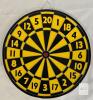 Reversible Dartboard & Target Bullseye Game 17.75" Yellow/Black, Double Sided, Metal Hanging Loop