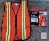 2 NEW MCR Safety V201R High Visibility Reflective Safety Vest, ANSI Class 2, One Size, Orange, Polyester