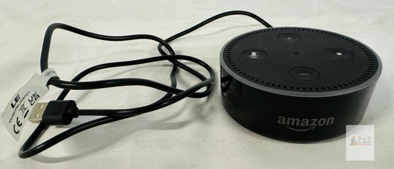 Amazon Echo Dot 2nd Gen Smart Speaker, Alexa, Black, 3.3", w/ LE PRUSB001 USB Cable AS IS