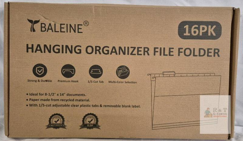 NEW 16PK Hanging File Folders, Legal Size, 1/5-Cut Tab, Multicolor, Recycled, X004POB5EN