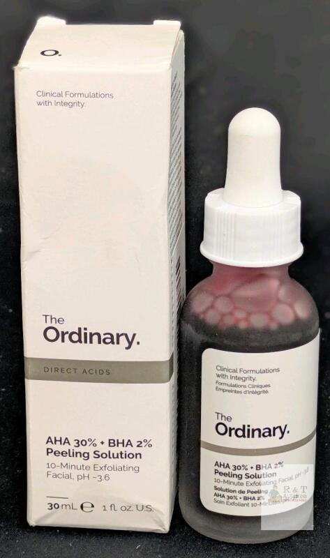 The Ordinary AHA 30% + BHA 2% Peeling Solution, 30ml, 10-Minute Exfoliating Facial, pH ~3.6 Note: Online returns. Volumes may be lower than listed