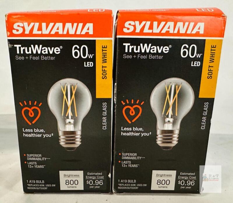 Sylvania TruWave A19 8W=60W Soft White 800 Lumen LED Bulb Clear Glass Dimmable 2700K