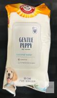 Arm & Hammer Gentle Puppy Pet Wipes, Coconut Water, 100 Count, 7"x11", Deodorizing, pH Balanced