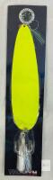 VMSIXVM Magnum Flutter Spoon, 9" Plus, 5.0 oz, Chartreuse, Stainless Steel, Large Treble Hook