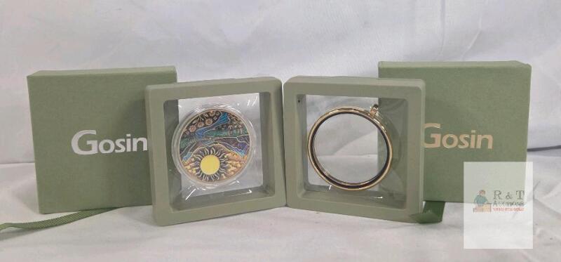 Gosin Inspirational Faith & Will Colorized Commemorative Coin with Display Case & Accessories, 50mm