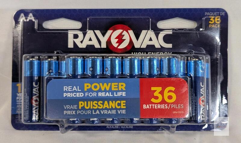 Rayovac High Energy AA Alkaline Batteries 36-Pack, 1.5V, Long Lasting Power, UPC 012800503650