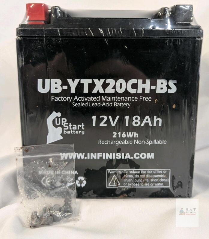 UpStart Battery UB-YTX20CH-BS 12V 18Ah AGM Factory Activated Sealed Motorcycle Battery 216Wh Battery Casing Has Slight Damage - See Picture 2