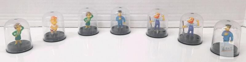 The Simpsons Capsule Station Mini Figures Lot x7 &ndash; Skinner, Willie, Krabappel (Dome Cases)
