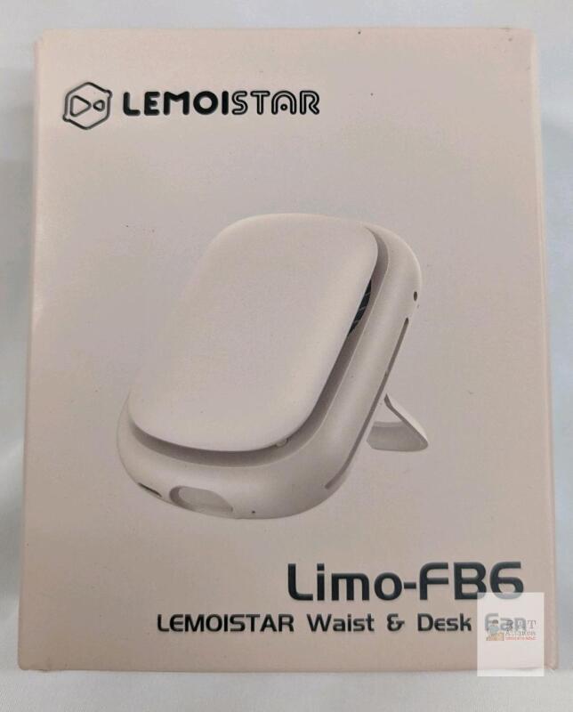NEW LEMOISTAR Limo-FB6 Blue 3-in-1 Portable Waist, Desk & Necklace Fan, USB Rechargeable, 3 Speeds