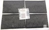 4 Wood Tile Placemats & New Canadian Cottage Plaid Printed Linen Textured Shower Curtain, 70" &times; 72"