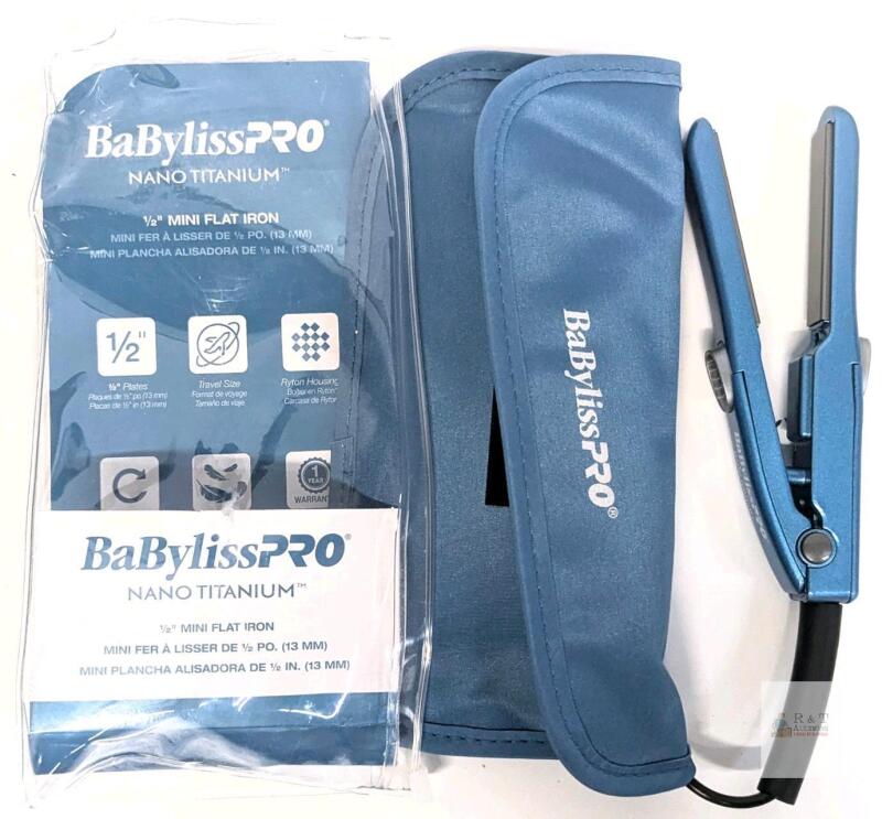 As-New BaBylissPro Nano Titanium &frac12;" Mini Flat Iron, Tested For Power, Model BNTBG3050UC