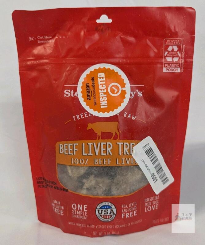BB APR-27-2026 Stella & Chewy's Beef Liver Treats, Freeze-Dried, 3 oz, Single Ingredient, Lot #250225-015554, USA Made