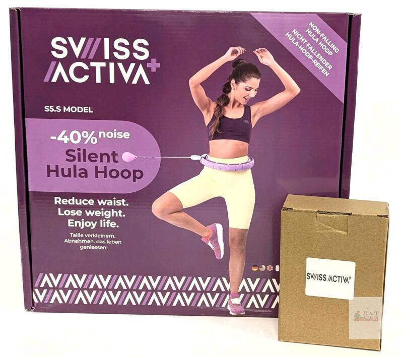 As-New SWISS ACTIVA+ S5.S Model - Smart, Silent, Non-Falling Hula Hoop With Digital Counter & Extra Expansion Pieces