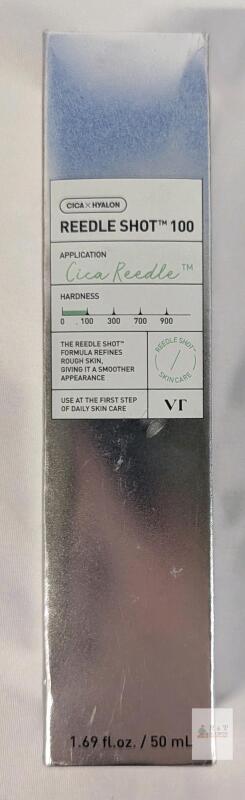 VT Cosmetics Cica x Hyalon Reedle Shot 100 Essence 1.69 fl oz / 50 mL, EXP 2028, Lot E12E012