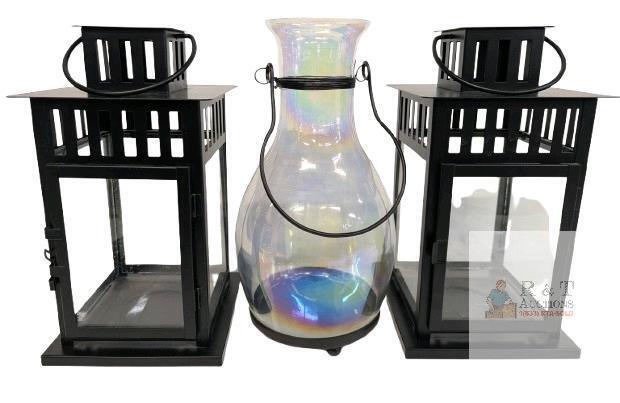 3 Hanging / Tabletop Candle Lanterns Up To 11.4" Tall