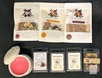 3 New Bags Simner and Co Stovetop Potpourri, 4 Packs Wax Melts & Claire Burke Scented Candle 8n Ceramic Vessel
