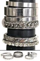 5 Rings : Size 11, 12 & 13 - Includes Spinning Chain Fidget Ring (Size 12)
