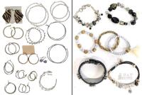 16 Pairs Earrings for Pierced Ears, Up To 3.25" Diameter + 7 Brackets Incl Charm-Style Bracelets Up To 13" Long