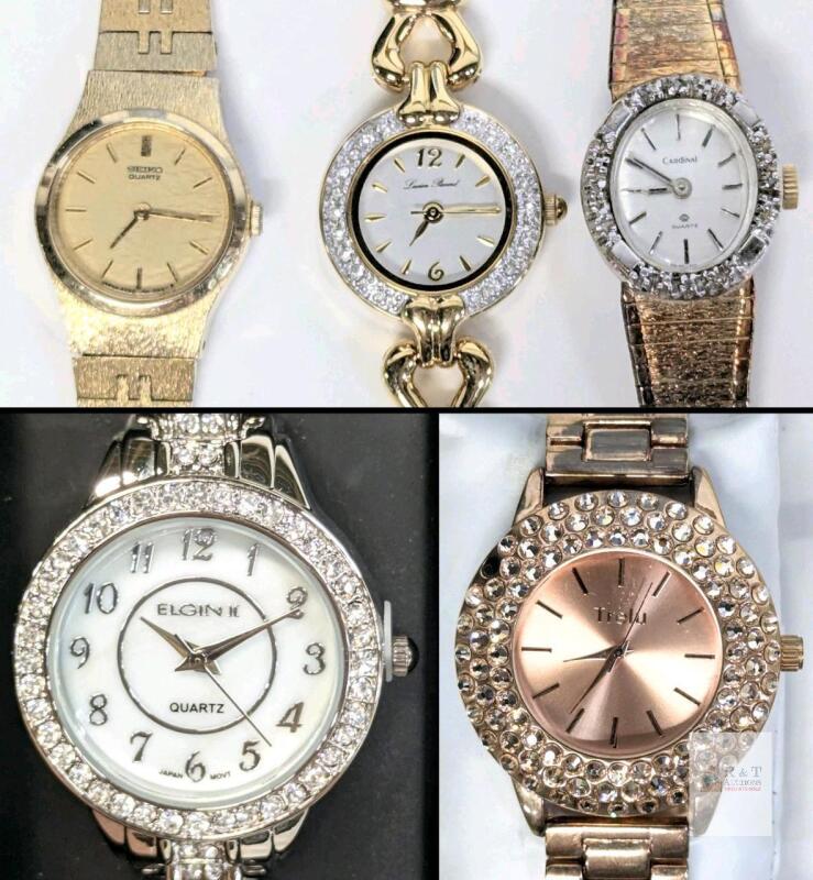 Vintage SEIKO 2Y00-0019 & Lucien Piccard 73015YL Ladies' Watches + Elgin II, Trelu