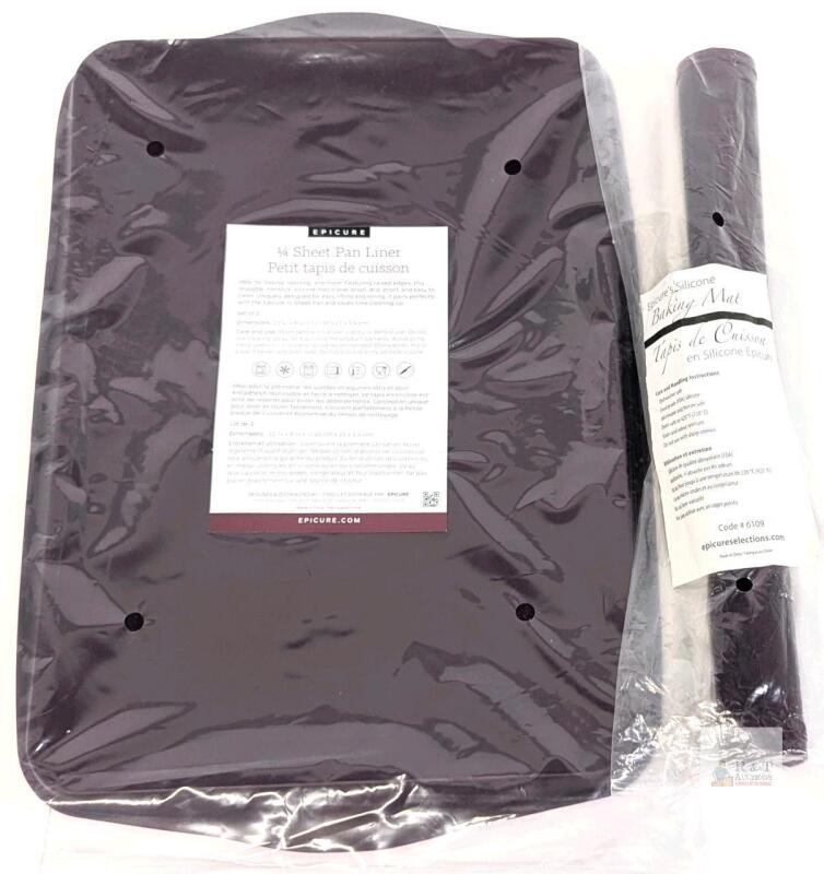 New EPICURE : 2-Pack &frac14; Sheet Pan Liner 11&frac34;" &times; 8&frac14;" &times; &frac12;" & Silicone Baking Mat #6109