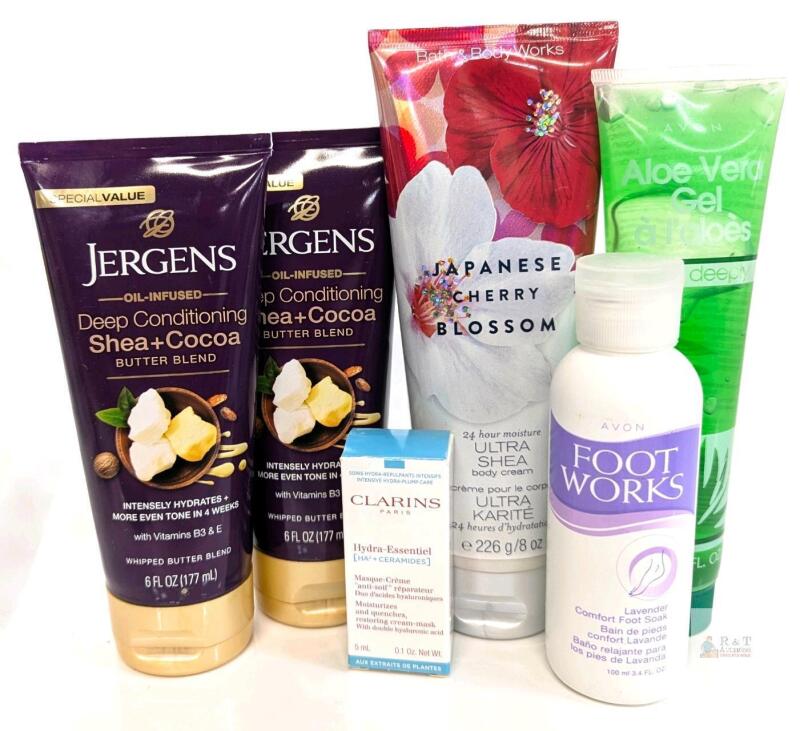 Assorted Body Butter, Body Crean, Foot Soak & Aloe Gel, CLARINS Cream Mask Tester
