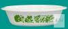 Vintage Glasbake Green Garden Herbs 10" Divided Casserole Dish Milk Glass