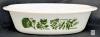Vintage Glasbake Green Garden Herbs 10" Divided Casserole Dish Milk Glass - 3