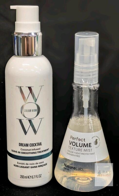 Color Wow Dream Cocktail Leave-In 6.7oz & NatureLab Volume Texture Mist 4oz, Hair Treatment Set Note: Online returns. Volumes may be lower than listed<br/>