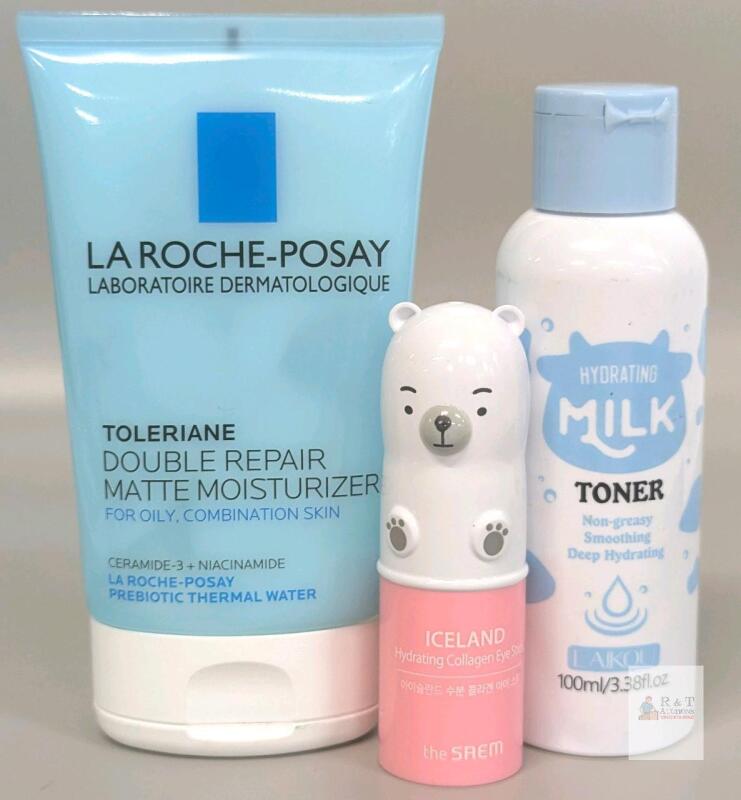 La Roche-Posay Matte Moisturizer 100ml, the SAEM Eye Stick 7g, LAIKOU Hydrating Toner 100ml Set Note: Online returns. Volumes may be lower than listed<br/>