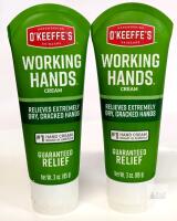 O'Keeffe's Working Hands Hand Cream 3 oz Unscented Non-Greasy Hypoallergenic (2 Pack) Note: Online returns. Volumes may be lower than listed<br/>