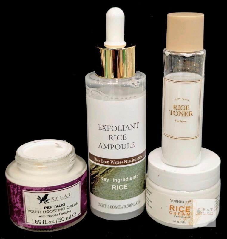 4-Piece Korean Rice Skincare Set: I'm From Toner, &Eacute;CLAT Cream, Yurhersu Cream, Exfoliant Ampoule Note: Online returns. Volumes may be lower than listed<br/>