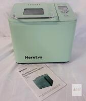 Neretva PE8866GR MLK Bread Maker Machine, 20 Programs, 2lb Capacity, Double Heating Tubes, Mint Green Tested Powers Up , Not Tested Beyond Power Up