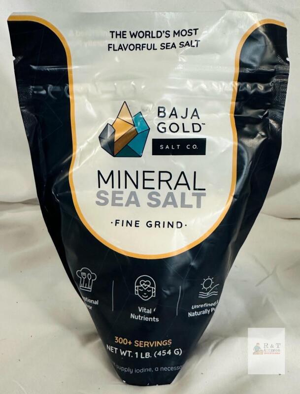 best by 6/01/33 Baja Gold Mineral Sea Salt Fine Grind 1 lb &ndash; 90+ Trace Minerals, Unrefined, Kosher, Batch 150375