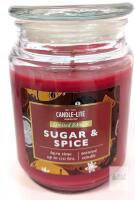 Candle-lite Sugar & Spice Scented Jar Candle, Limited Edition, 18 oz, Burn Time 110 hrs