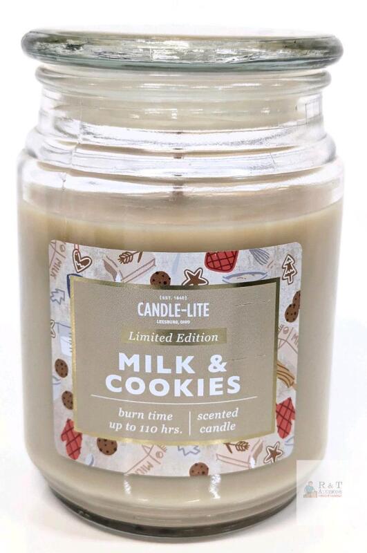 Candle-lite Milk & Cookies Limited Edition Scented Jar Candle 18oz 70-110hr Burn Time