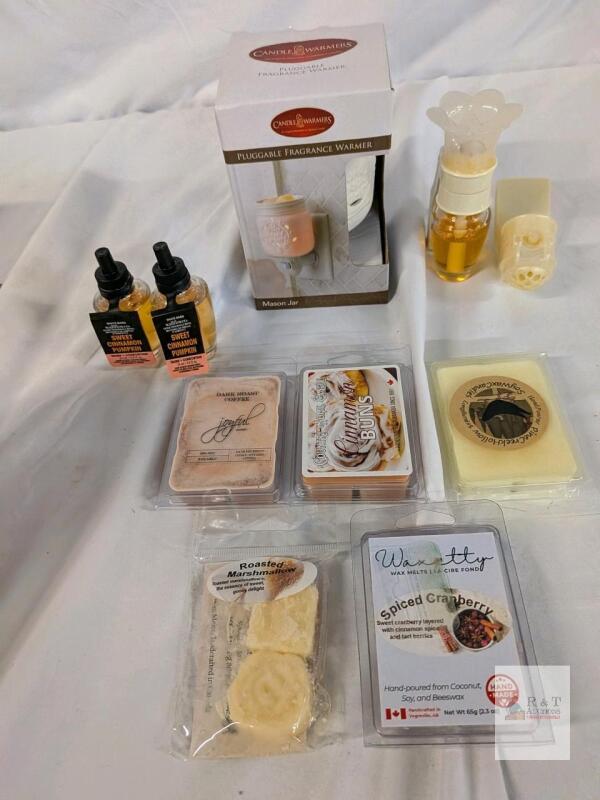 Home Fragrance Bundle: Candle Warmers Mason Jar Wax Warmer, Wallflowers Diffuser,
