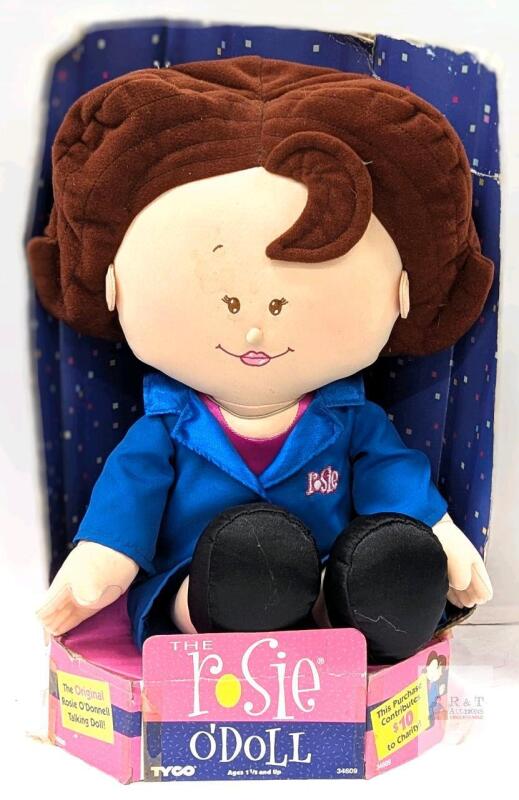 1997 Tyco Rosie O'Donnell Talking Doll 17" Model 34609 w/Box Mattel Charity Edition Spots of Discoloration