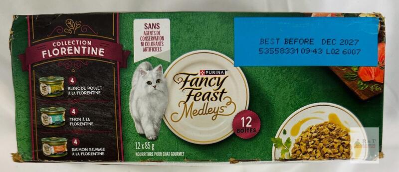 Purina Fancy Feast Medleys Florentine Collection, 12 x 3oz Wet Cat Food, EXP 12/2027, UPC 055800115942