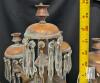 Antique Brass & Crystal 7-Light Candelabra, 34.25" Tall, Victorian-Style, Ornate Prisms, Patina<br/>missing Stone crystal pendalogues, crack in metal (pictured) - 3