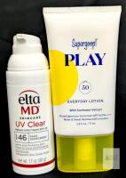 EltaMD UV Clear SPF 46 Face Sunscreen 1.7oz (48g) & Supergoop Play SPF 50 Lotion 2.4oz (71ml) Exp 2027/2028 Note: Online returns. Volumes may be lower than listed<br/>